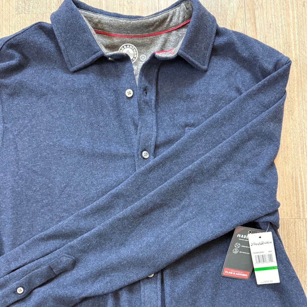 Men’s Navy Long Sleeved Shirt - Flag & Anthem NWT